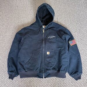 Carhartt J140 DNY Navy Active Jacket Men’s 2XL Hooded Workwear